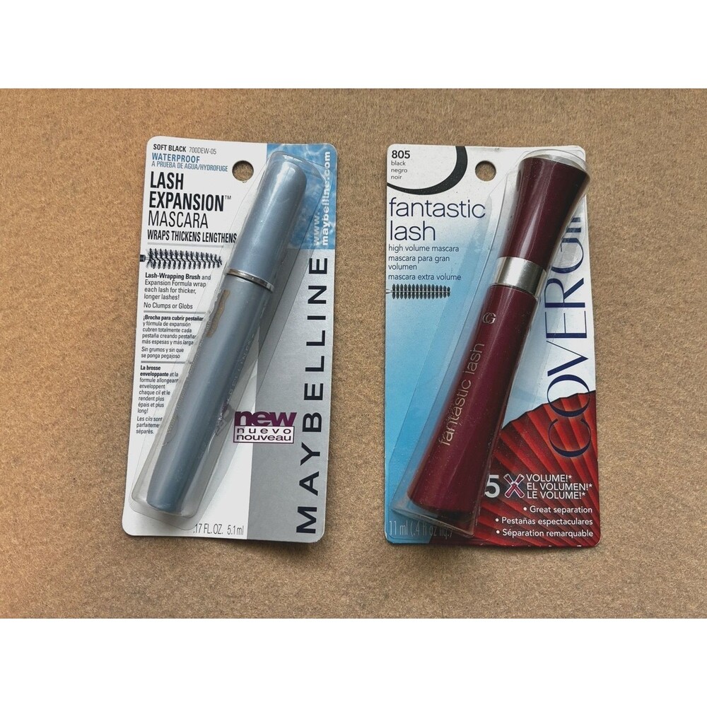 Lot MAYBELLINE Lash Expansion Mascara Soft Back & Covergirl Fantastic Lash 805